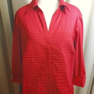 Investments ll / Red Long sleeve / Ridge Design Top Size 1×